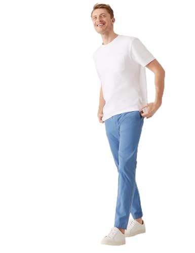 Image of Marks & Spencer Mens Solid Mid Rise Slim Fit Lightweight Trouser