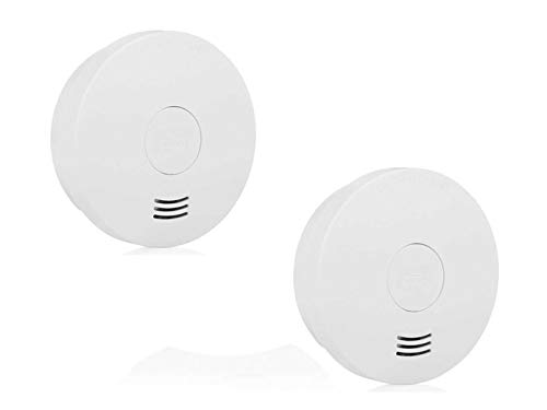 Rauchmelder 2er Set mit 10 Jahres Batterie, VDs Zertifiziert & Q-Siegel, unauffällig blinkende LED