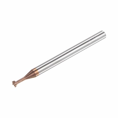 Image of HARFINGTON T Slot End Mill Milling Cutter 3mm Cutting 1.2mm Depth 4mm Shank Solid Carbide Titanium Coated 4 Flutes for Stainless Steel Alloy