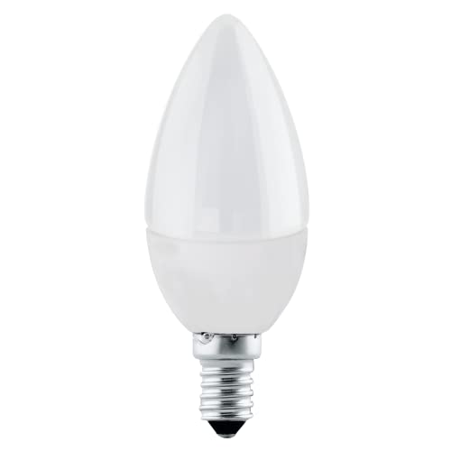 Eglo LED Light Bulb, E14 Candle lamp, 5 watt (Equivalent to 40 watt), 470 lumens, Warm White Glow, 3000 Kelvin, Spotlight C37
