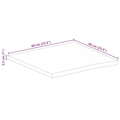 Mesa de comedor de madera maciza duradera pequeña de 60x60 cm con acabado natural 4