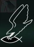 Eagle Catches Christian Fish Car Sticker