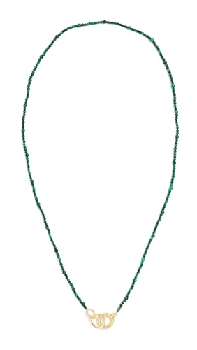 gorjana Women's Power Gemstone Long Beaded Necklace, Gold/Malachite, One Size