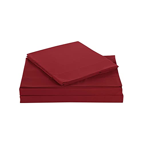 My World Solid 4-Piece Sheet Set, Red, Full #TOP2