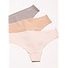 Calvin Klein Women's Invisibles Seamless Thong Panties, 7 Pack, Black/White/Bare/Silverlock/Undertone/Subtle Bloom/Speakeasy, Small