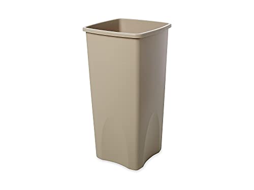 Image of 23 gal. Square Beige Trash Can