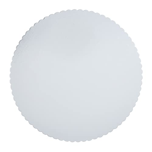 12-Pack Cake Boards 12 Inch, Elegant Round Scalloped Boards For Bakeries, Baking Desserts, Cake Decorating, Sturdy Cardboard Material, Disposable (Silver, 12X12X0.08 In) #TOP6
