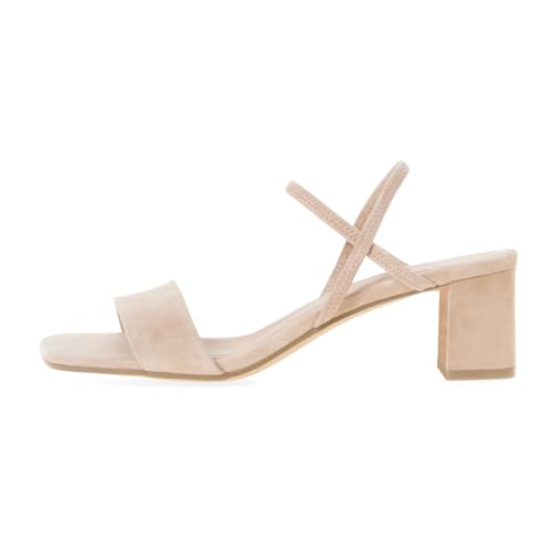 Pazzion Women's Chic Chunky Low Heel Strappy Sandals Slip On Open Square Toe Elastic Straps Shoes Prom Working Daily Size 4-16 US2