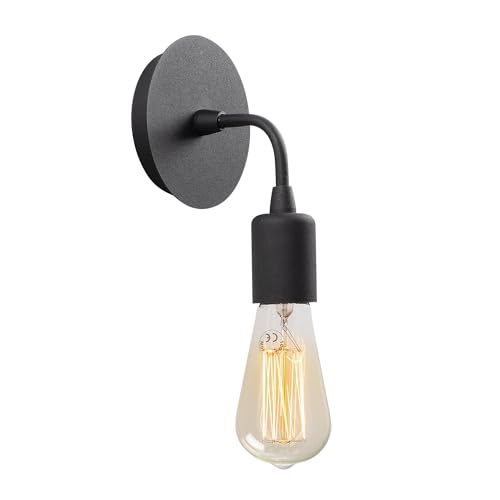 Noor Wandlamp | Metalen Behuizing | 12 cm Diameter | Zwart