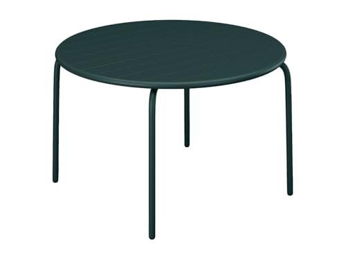 Vente unique   Mesa Redonda de jardÌn D.110cm de Metal   Verde Abeto   MIRMANDE de MYLIA