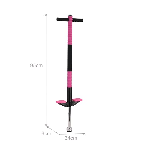 Relaxdays Pogo Stick for Kids, Padded, Non-Slip, Outdoor Bouncing, 95x24x6 cm, Stainless Steel - Image 4
