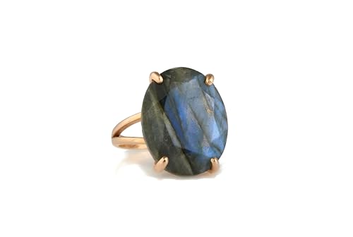 Bague labradorite or rose : finis les bijoux ternes faits en série