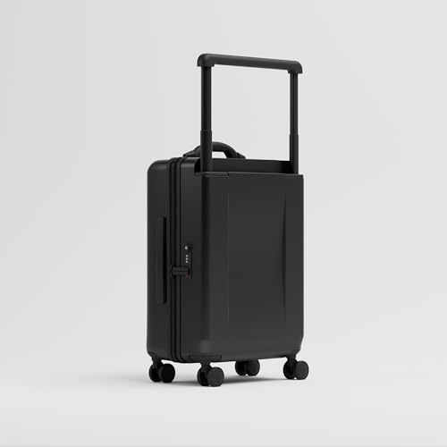 Image of Carry-on LITE (56cm) Cabin Trolley Bag with Digital Weighing Scale, TSA Lock, Cup Holder, 8 Silent Wheels, Alloy Hooks, Polycarbonate Hard-Shell (T5, Space)