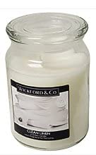 Wickford & Co Large Scented Candle in Glass Jar 15cm 450g - Clean Fresh Linen