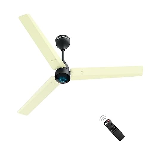 Atomberg Renesa 1200mm BLDC Motor with Remote 3 Blade Energy Saving Ceiling Fan (Ivory and Black)