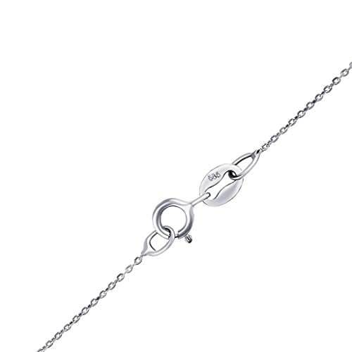 SILVEGO Collar para mujer de oro blanco 585 de 14 quilates, cadena fina de 0,8 mm, 40 cm bis 60 cm, Metal