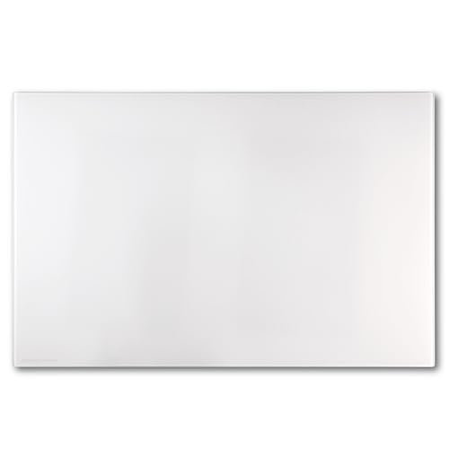 GLASSBOARD STUDIO Ultra-Clear Tempered Glass Paint Palette for Acrylic & Oil Painting - 1/4" Thick, Low-Iron, Non-Slip Feet, and Metal Backing for Magnet Use (White, 24in x 36in)