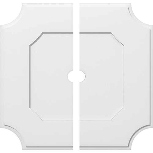 Ekena Millwork CMP38LE2-03000 Locke Architectural Grade PVC Contemporary, Two Piece Urethane Ceiling Medallions 38"OD x 3"ID x 22 3/4"C x 1"P