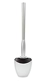 WcWunder Antibakterielle WC-Reinigungs-Bürste Ohne Borsten inkl. Bodenhalter - Color Art (Wandhalter Silber)