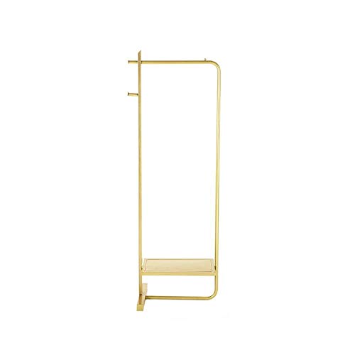 MJY Garderobe Nordic Style Metall Boden stehend Schlafzimmer Wohnzimmer Veranda Eingang Kleiderbügel - Gold, 52 × 40 × 158Cm,Gold Cover