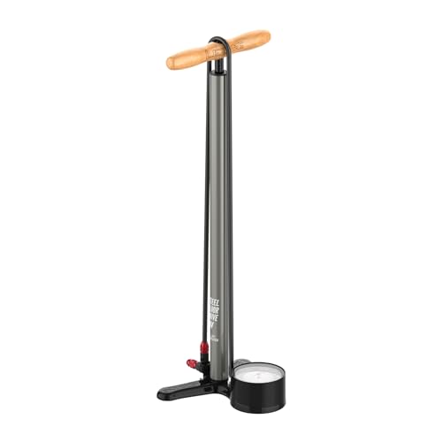 Pompe à pied LEZYNE Steel HV pour vélos à haut volume et VTT avec jauge