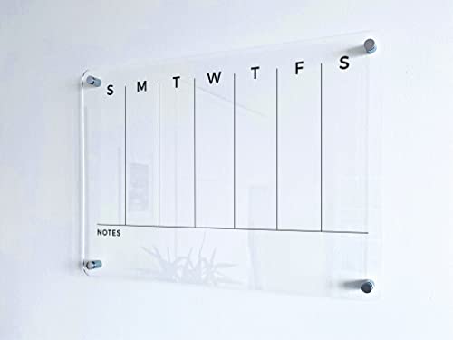 Weekly Wall Board Acrylic Calendar - Personalized Dry Erase Board, Horizontal Wall Calendar, Monthly And Weekly Calendar, Housewarming Gift, Goals, To Do #TOP1
