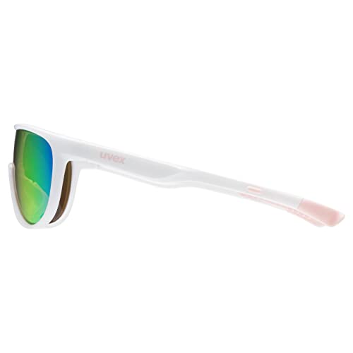 uvex sportstyle 515 - Sportbrille für Kinder - starker Schutz vor Sonnenstrahlung - druckfreier Sitz & perfekter Halt - white matt/mirror pink - one size