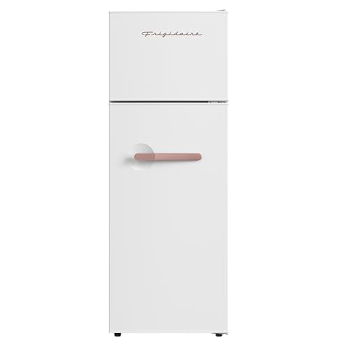 Image of Frigidaire Retro Apartment Size Refrigerator with Top Freezer - 2 Door Fridge with 7.5 Cu Ft of Storage Capacity, Adjustable Spill-Proof Shelves, Door & Crisper Bins, RGWHITE