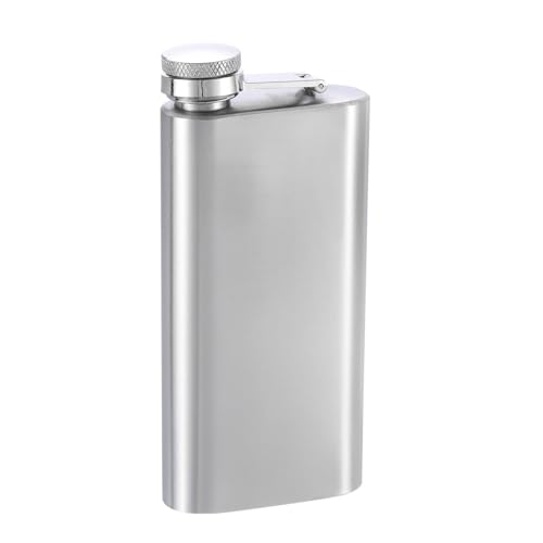 uxcell Hip Flask for Liquor 5oz/140ml Stainless Steel Leak Proof Drinking Flask for Camping Hiking Outdoor Activity, Silver