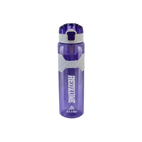 ATTRO Plastic Squad Sports 1000Ml Water Bottle with Flip Top Lid, Hand Strap & Straw Bpa Free Leak Proof Ideal for Gym Workout, Outdoor, School & Offi