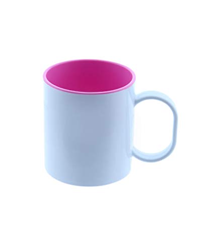 Wonduu Taza Plástico Con Interior De Color Para Sublimación Rosa