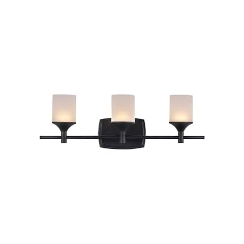 JW LIGHTING LED Vanity Light for Bathroom Farmhouse Black Wall Mount, 22 Inch, Cylinder Frosted Glass, 15W, Dimmable, ETL Listed Energy Star Cover