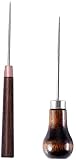 Awl 2Pcs Scratch Awl Wooden Handle Pin Stamping Tool for Leather Craft Cloth Durable Design