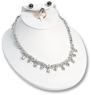 Low Profile Combination Jewelry Display Bust 4" Tall White
