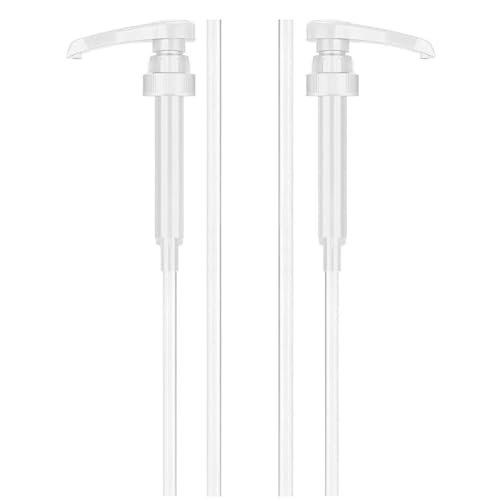 HAOYINEER Universal Gallon Pump Dispenser for Gallon Jugs, Shampoo Pump for Conditioner Laundry Detergent Liquid, Fits 1 L / 33.8 oz Bottles, 38/400 Neck Size, 2 Pack