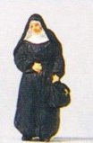 Nun Standing Holding Black Bag HO Preiser Models