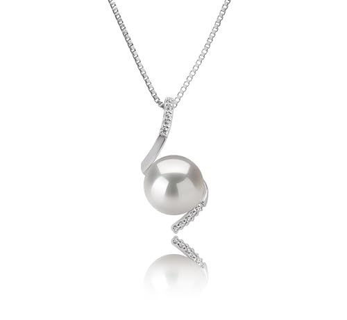 Mathilde White 9-10mm AAAA Quality Freshwater 925 Sterling Silver Cultured Pearl Pendant For Women