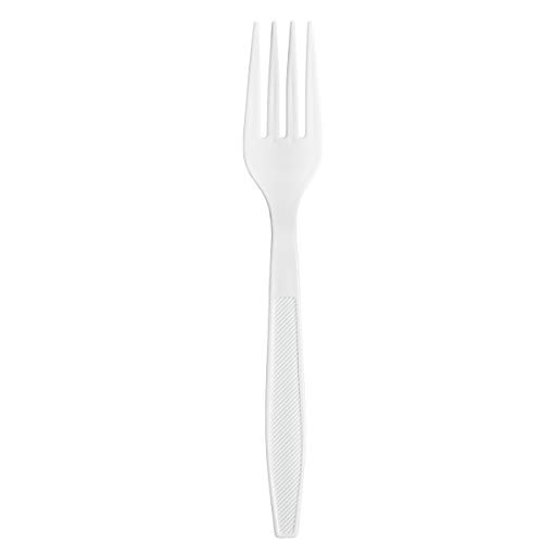 Comfy Package [500 Count] Heavy Duty White Plastic Forks, Extra Heavyweight Disposable Forks Perfect for Restaurants, Parties, and Dinner - Thumbnail 2