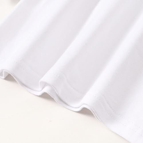 Image of 12M-14Y Toddler Baby Girls Peter Pan Collar Blouse Kids Girl Solid Color Puff Sleeve T-Shirts Casual Tee Tops