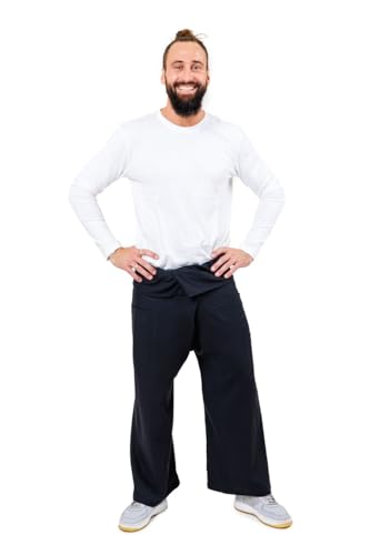 FANTAZIA Pantalon pecheur thailande Noir uni - Taille Unique Noir