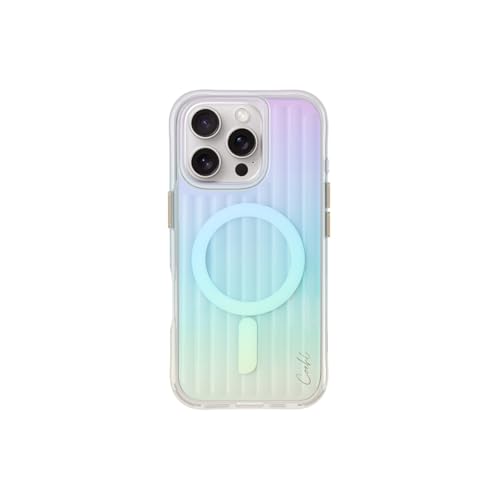 Coehl Coque de téléphone linéaire compatible avec iPhone 16 Pro, 6.3, charge magnétique, irisé (irisé)