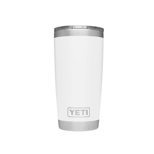 YETI Rambler 20 oz Tumbler, Stainless Steel, Vacuum Insulated with MagSlider Lid, White