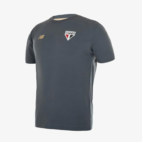 Camiseta Masculina NB Viagem SPFC 2025, Cinza Blacktop, GG