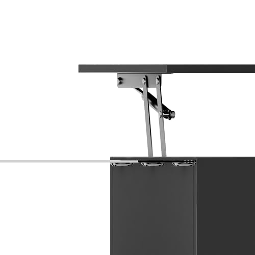 VIVCA Mesa de centro de color negro brillante, mesa auxiliar, mesa de café con cristal y efecto LED, con tapa de cristal. - imagen 8