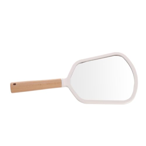 Espejo de mano portátil PRETYZOOM de madera para maquillaje