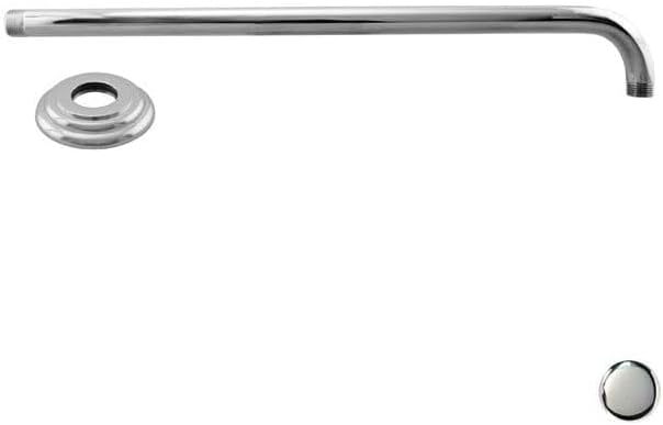 5in. x 19in. Rain Shower Arm and Flange - Polished Chrome - Wall Mounted