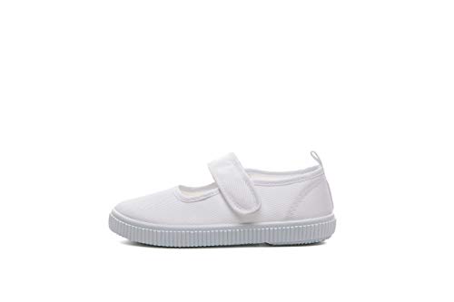Boy's Girl's White Canvas Mary Jane Flats Fashion Sneakers(Toddler/Little Kid)2