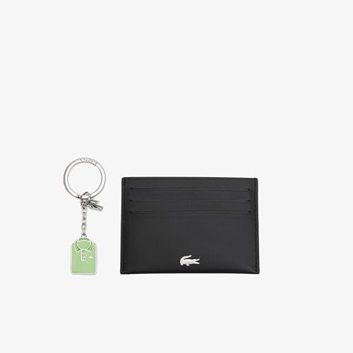 Lacoste Men's FG Card Holder and Keychain Gift Set, Black/Oseille Green, One Size4