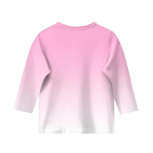 Teen Girls Floral 3/4 Length Sleeve Top Summer Crewneck Casual Athletic Blouse for Kids Soft Comfy (Pink #2, 8-9 Years)3