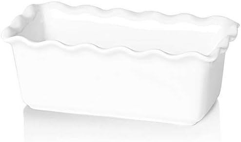 HAOTOP Porcelain Nonstick Baking Bread Loaf Pan, 8.5 x 5 Inch, White - Thumbnail 3